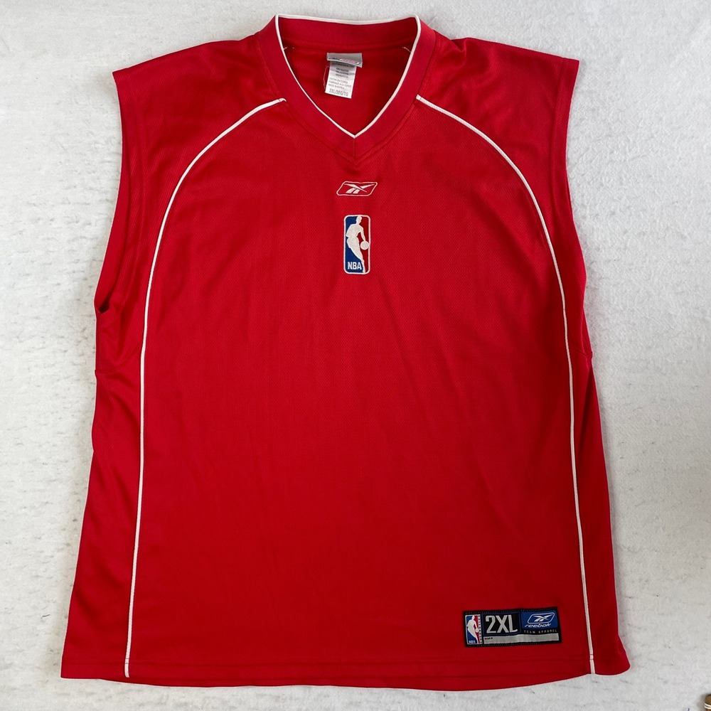 Reebok NBA Jersey Mens 2XL Red Sleeveless Mesh V-Neck‎ Team Apparel